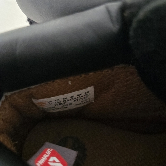 Timberland Toddler Premium 6" Black Leather Lace-Up Ankle Boots Hiking Combat 11 - Picture 4 of 8